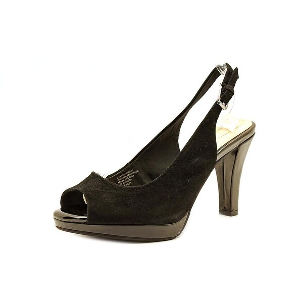 Giani Bernini Benette Women Open-Toe Suede Black Slingback Heel