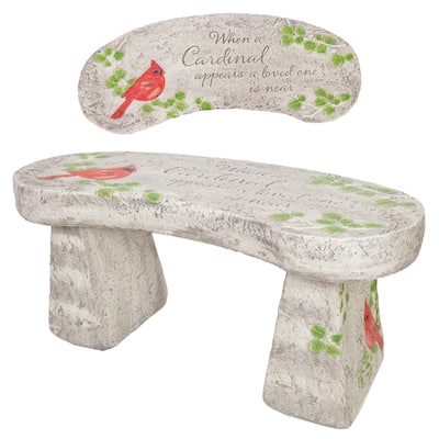 Alpine Corporation Cardinal Memorial Garden Bench, YEN624L - 37" Long, Outdoor Memorial Bench with Sentiment