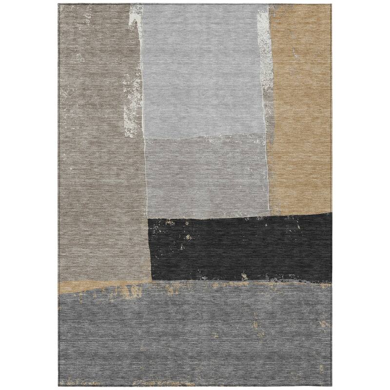 Machine Washable Indoor/ Outdoor Abstract Kraig Chantille Rug
