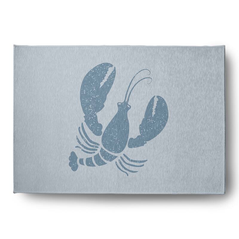 Lobster Nautical Chenille Rug - Dusty Smoke - 5' x 7'