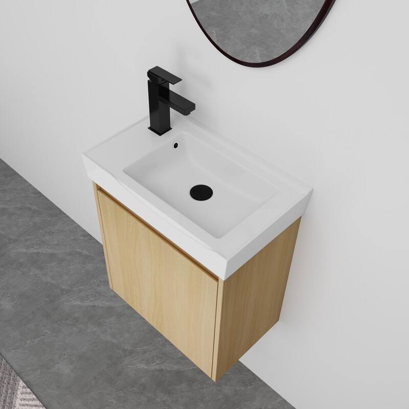 BNK 16"/20"/24"/30"/36" Single Sink Bathroom Vanity with Soft Close Door and Shelf