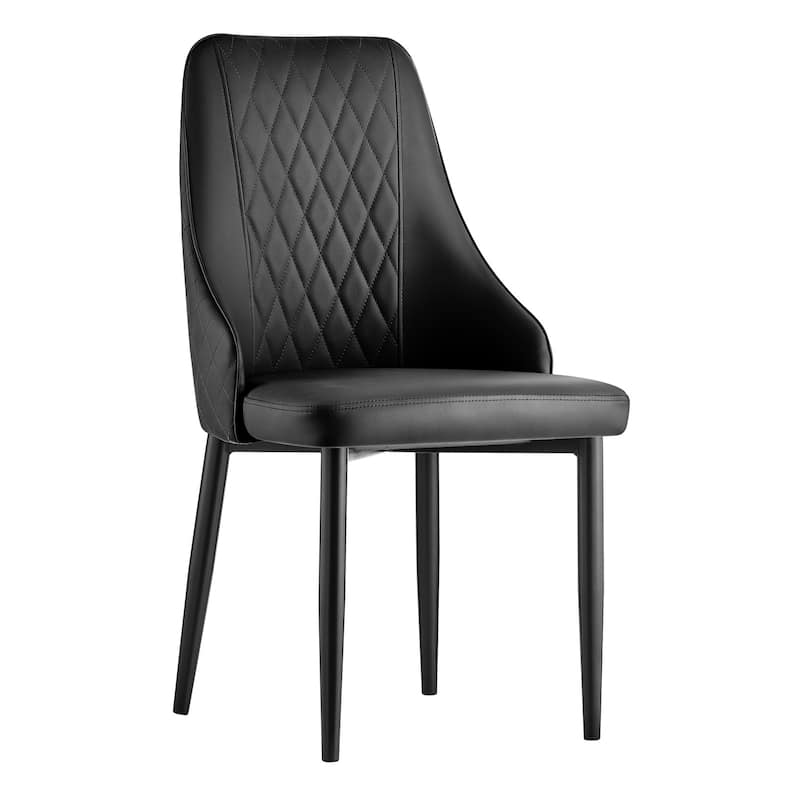 Faux Leather Upholstered Dining Chairs Set of 2 - 35.63"H x 17.72"W x 17.32"D