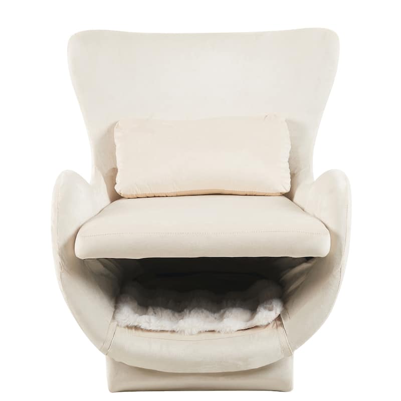 Furniture Style 2 in 1 Pet Friendly Modern Velvet Lounge Chair, Upholstered Back Accent Chair