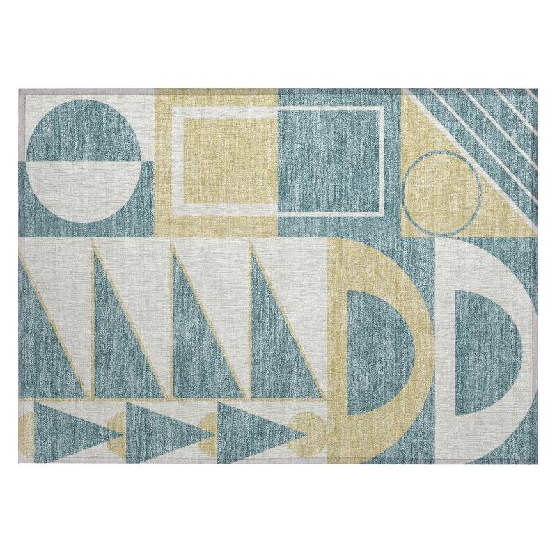 Machine Washable Indoor/ Outdoor Modern Crowley Chantille Rug