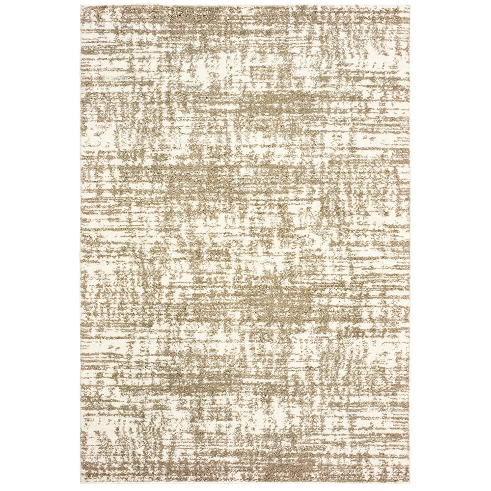 Style Haven Pilo Ivory and Taupe Distressed Area Rug