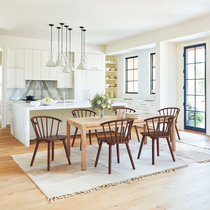 Set of 2/4/6 Wooden Dining Chairs with Spindle Backrest for Kitchen Island
