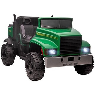 Ride-on Tractor 2-Seater Battery-Powered Car with Large High-Traction Wheels, 12V Truck Ride-on Toy with Rear Storage - Green