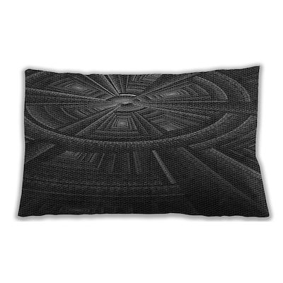 Ahgly Company Patterned Indoor-Outdoor Night Black Lumbar Throw Pillow