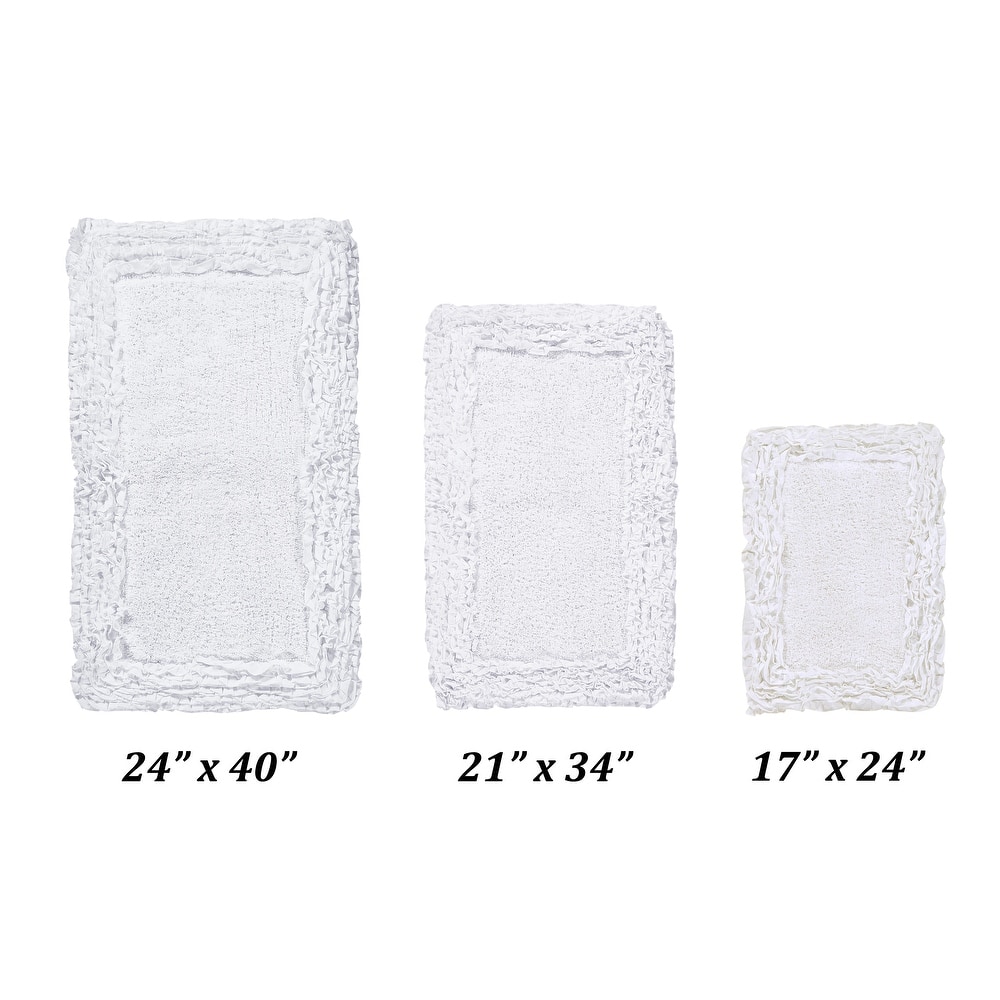 Better Trends Shaggy Border Collection Bathroom Rug -100% Cotton Tufted, Non-Skid Spray Latex Backing, Machine Washable Bath Mat