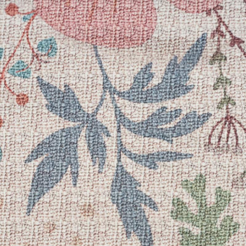 Nourison Washables Indoor Pink Floral Area Rug