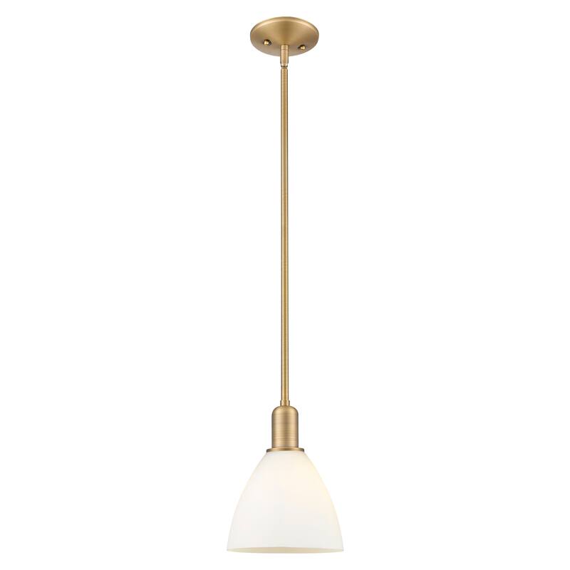 Innovations Lighting Endless Possibilities Arcadia - Bristol - 1 Light 8" Stem Hung Mini Pendant - Brushed Brass/Matte White