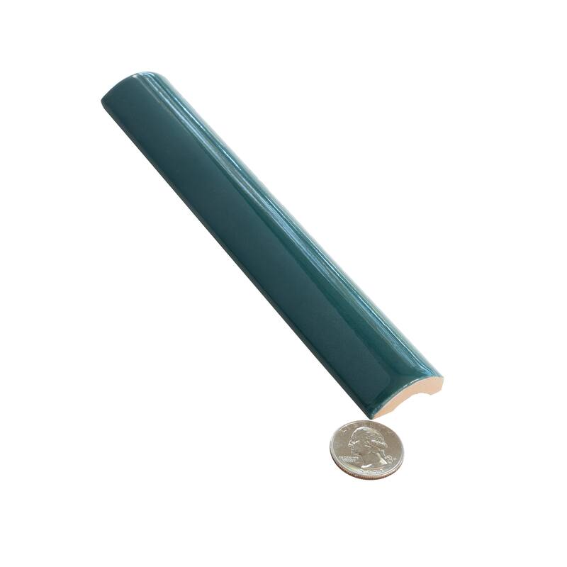 Apollo tile 1" x 8" Chateau Glossy Teal Green Ceramic Tile (0.56 sq ft/case) - 10 Pack
