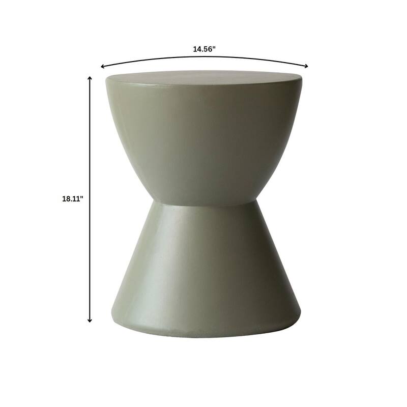 Loft 14-Inch Modern Round Accent Fiberstone Side Table for Indoor Outdoor Patio, Living Room, or Home Office