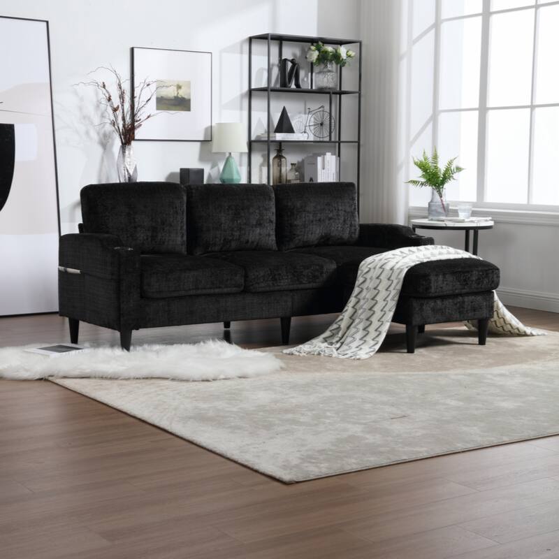 storage sofa /Living room sofa cozy sectional sofa - Black