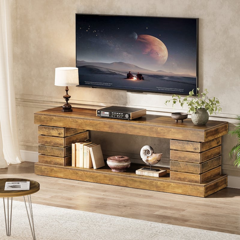 70.9" TV Industrial Entertainment Center with Storage