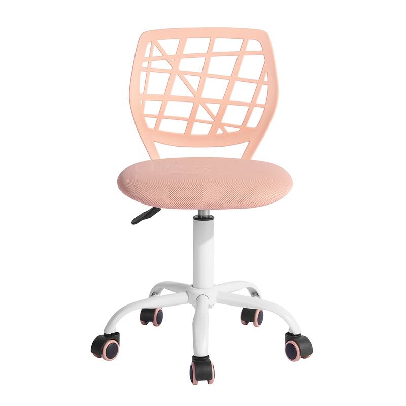 HomyLin Armless Home Office Task Chair Kids Desk Chair Mid-Back - Rose