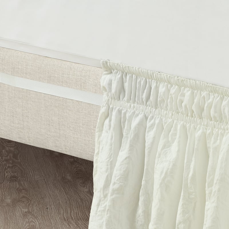 Lush Decor Ruched Ruffle Elastic Easy Wrap Around Bedskirt