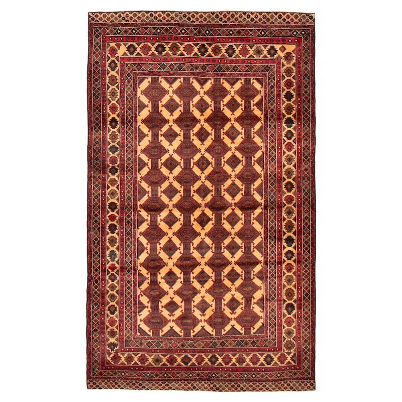Teimani Beige, Red Rug 4'0" x 7'0" - 4'0 x 7'0 - Beige/ Red - 4'0 x 7'0