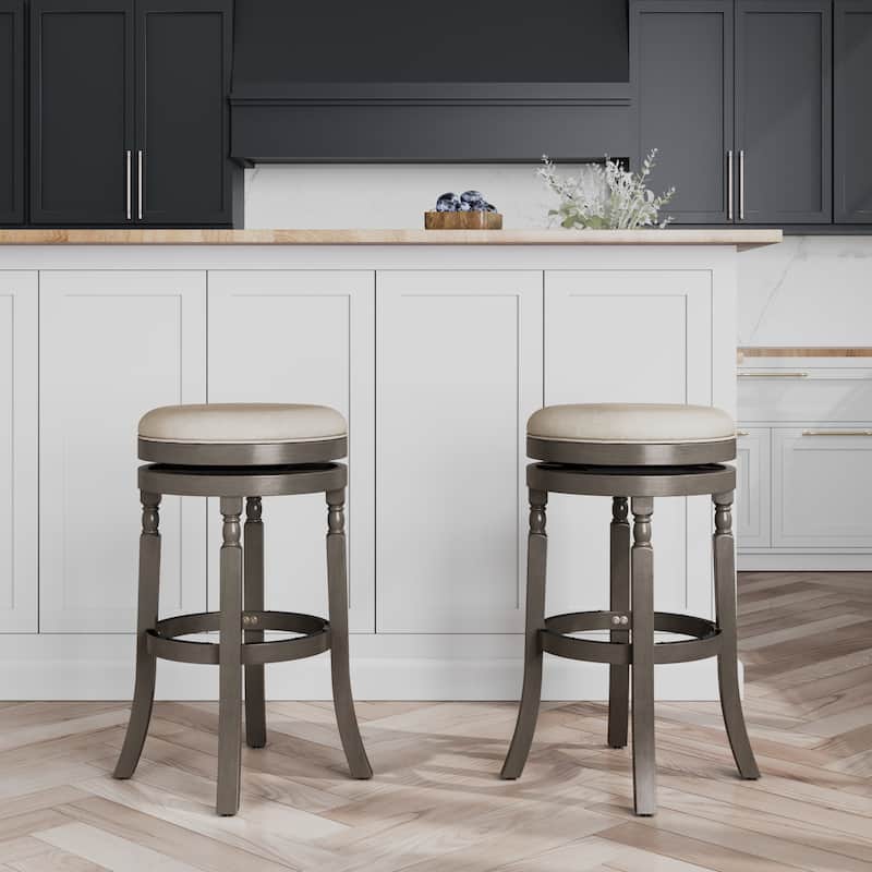 30" Bar Stool, Weathered Gray Finish