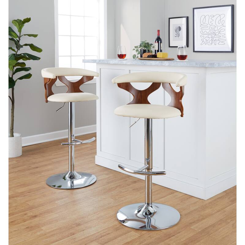 Carson Carrington Viby Adjustable Bar Stool with Rounded T Footrest (Set of 2)