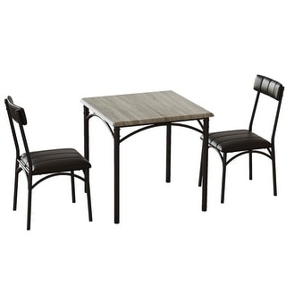3 Pcs Dining Table Chair Set , Compact Kitchen Table with 2 Upholstered Chairs - 29.2x29.2x30in