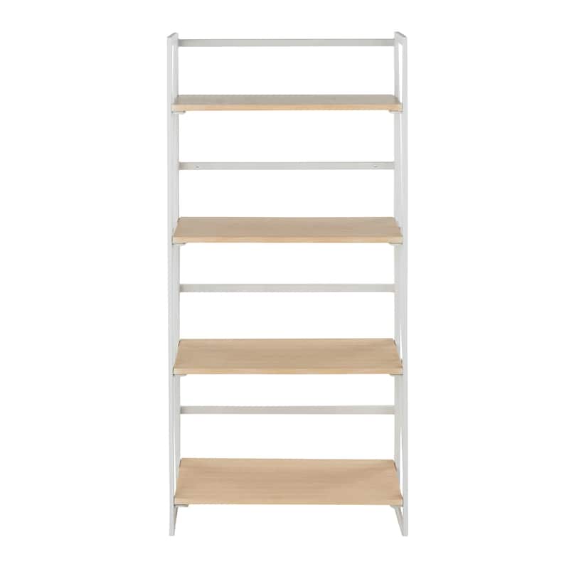 Dakota Contemporary Bookcase in Painted Metal and Natural Wood
