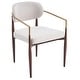 preview thumbnail 6 of 13, Christopher Knight Home - GlamCore Modern Upholstered Metal Base Dining Chairs with Gold Accents