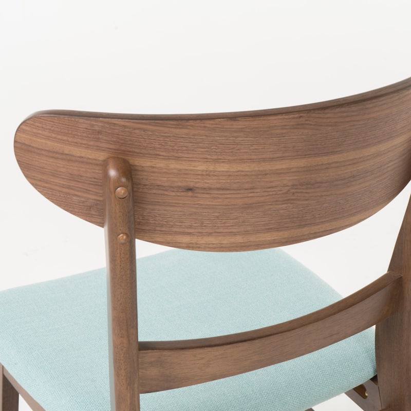 Abrielle Mid-Century Modern Upholstered Rubberwood Dining Chair (Set of 2) by Christopher Knight Home
