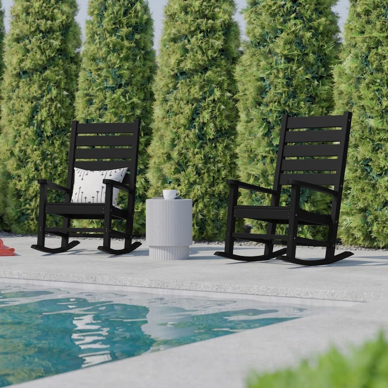 Classic Commercial Grade All-Weather Outdoor Rocking Chairs (Set of 2)