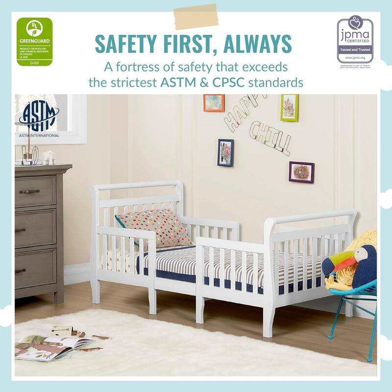 Dream On Me Emma White 3-in-1 Convertible Toddler Bed