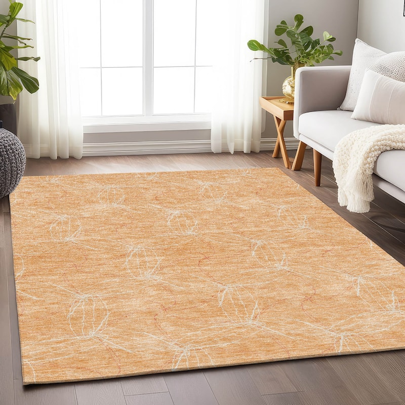 Premium Washable Super Soft Modern Symphony Mayfield Rug - Peach - 9' x 12'