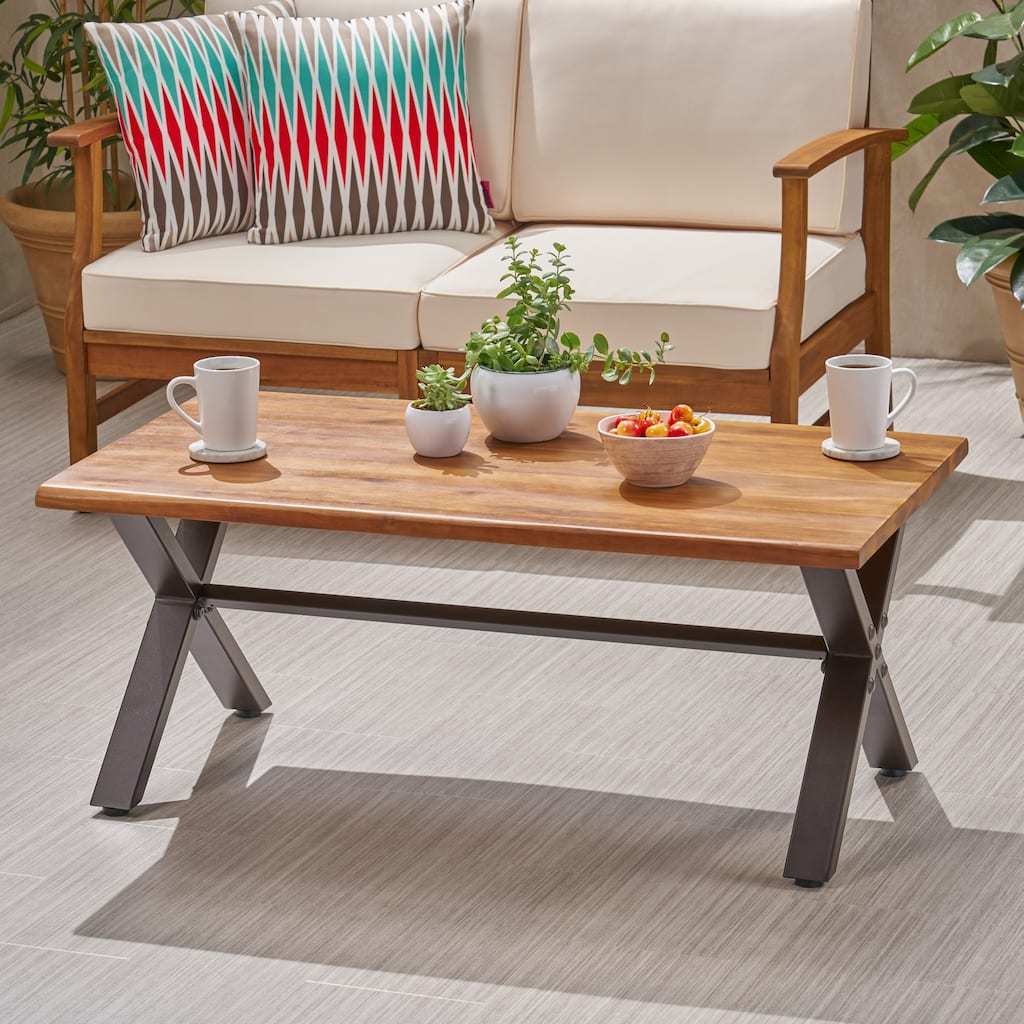 Outdoor Acacia Wood Coffee Table,End Table for Living Room Office