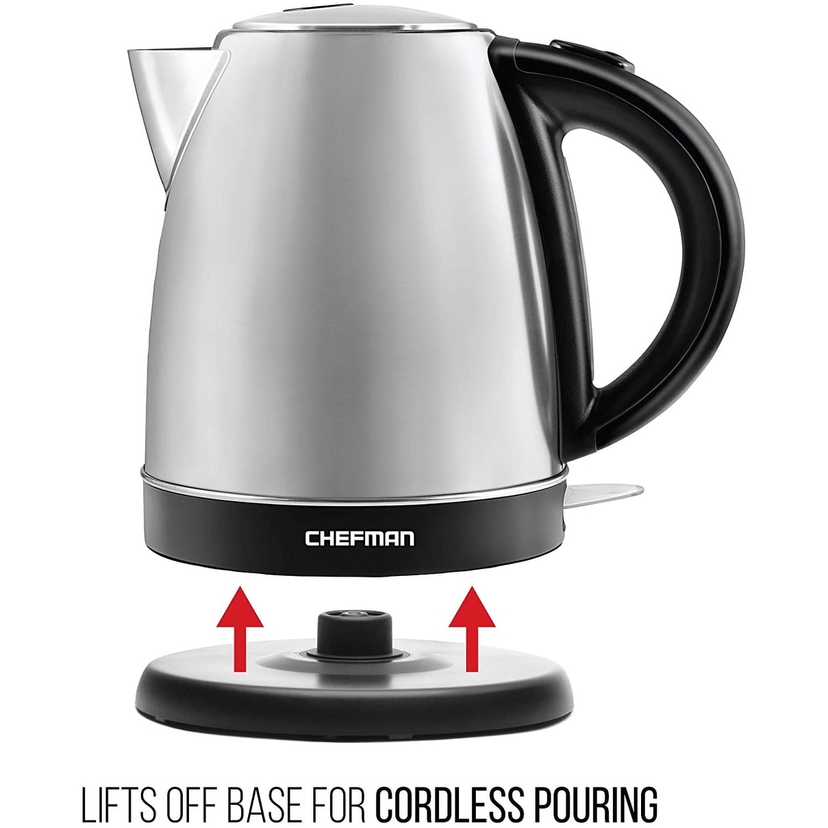 Chefman Stainless Steel Electric Hot Water Pot with Safety Lock