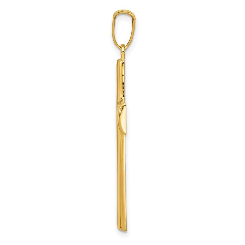 Curata 14k Yellow Gold 18" Polished Cross Pendant Necklace - 21.4x40mm
