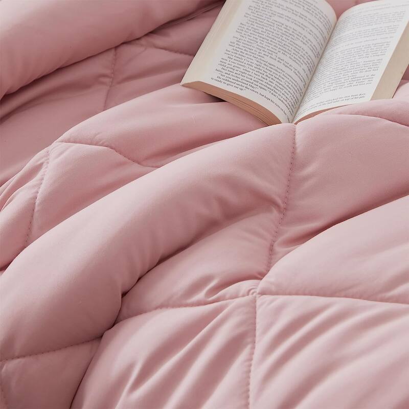 Solid Silver Pink Twin XL Comforter