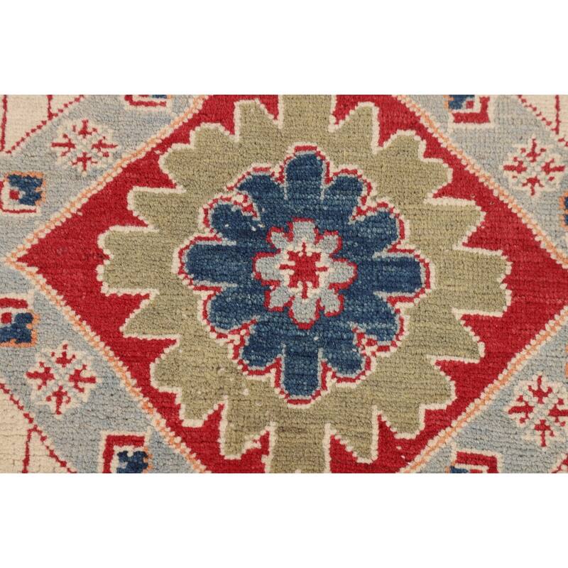Kazak Accent Rug Handmade Wool Carpet - 3'4" x 4'10"
