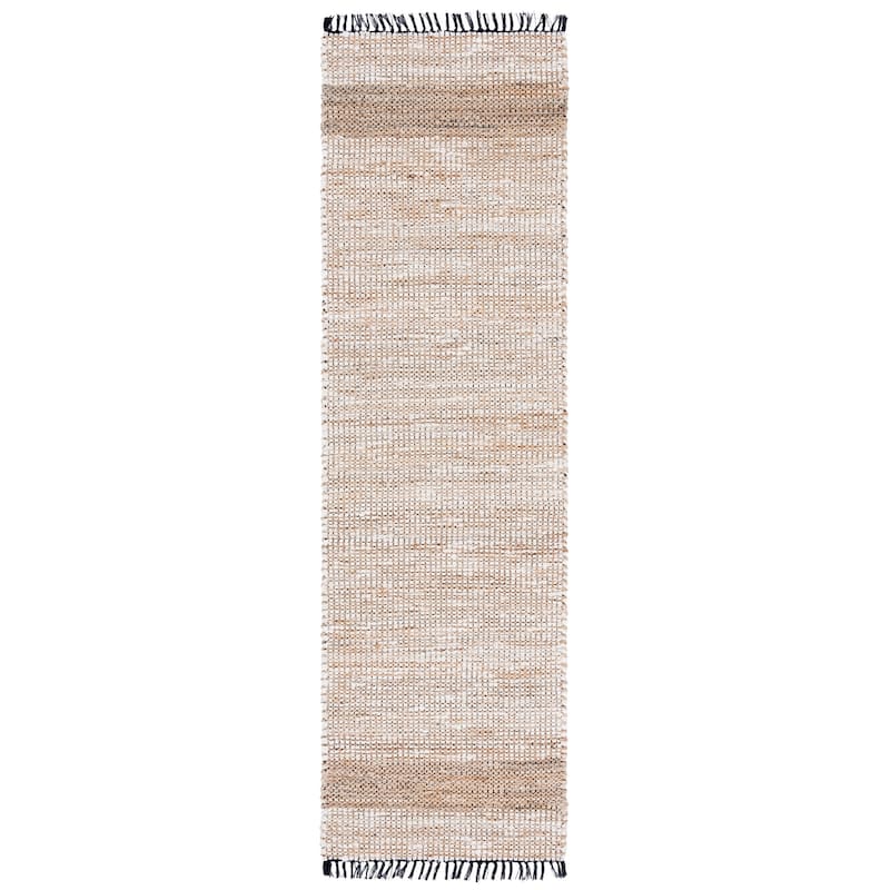 SAFAVIEH Handmade Cape Matsje Cod Denim & Jute Rug - 2'3" x 8' Runner - Ivory/Beige