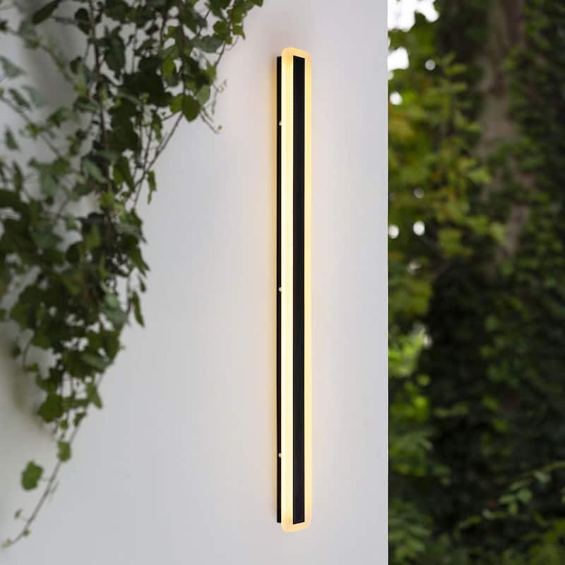 1-Light Modern Linear Strip Integrated LED IP65 Waterproof Indoor/ Outdoor Wall Light - 59 in. H