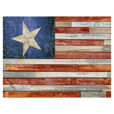 Wooden Flag by Suzanne Cruise Creative Services Canvas Art Print