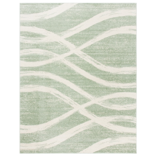 SAFAVIEH Adirondack Lelia Modern Abstract Distressed Rug - 10' x 14' - Sage/Cream