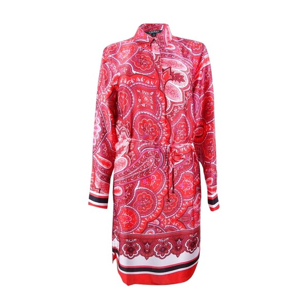 ralph lauren red shirt dress