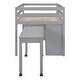 preview thumbnail 34 of 144, Twin/Full Size Low Loft Bed with Retractable Writing Desk and 4 Drawers, Wooden Loft Bedframe w/ Lateral Portable Desk & Shelves