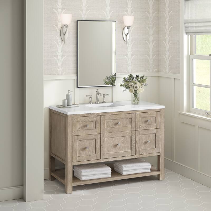 James Martin Vanities Breckenridge 48" Single Vanity, Whitewashed Oak