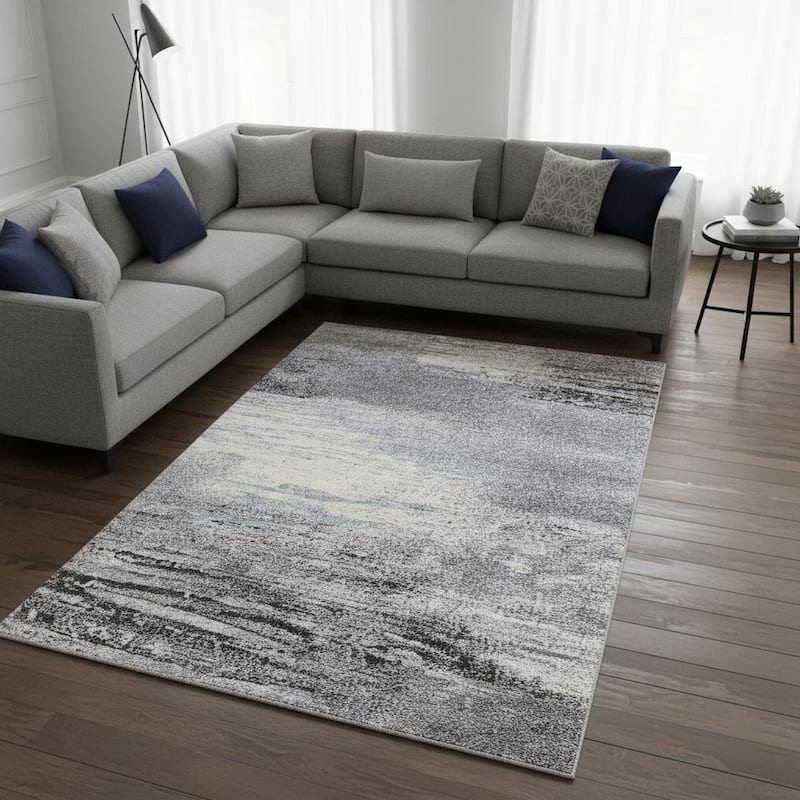 HomeRoots Gegu Abstract Modern Runner Area Rug - 8' X 11'