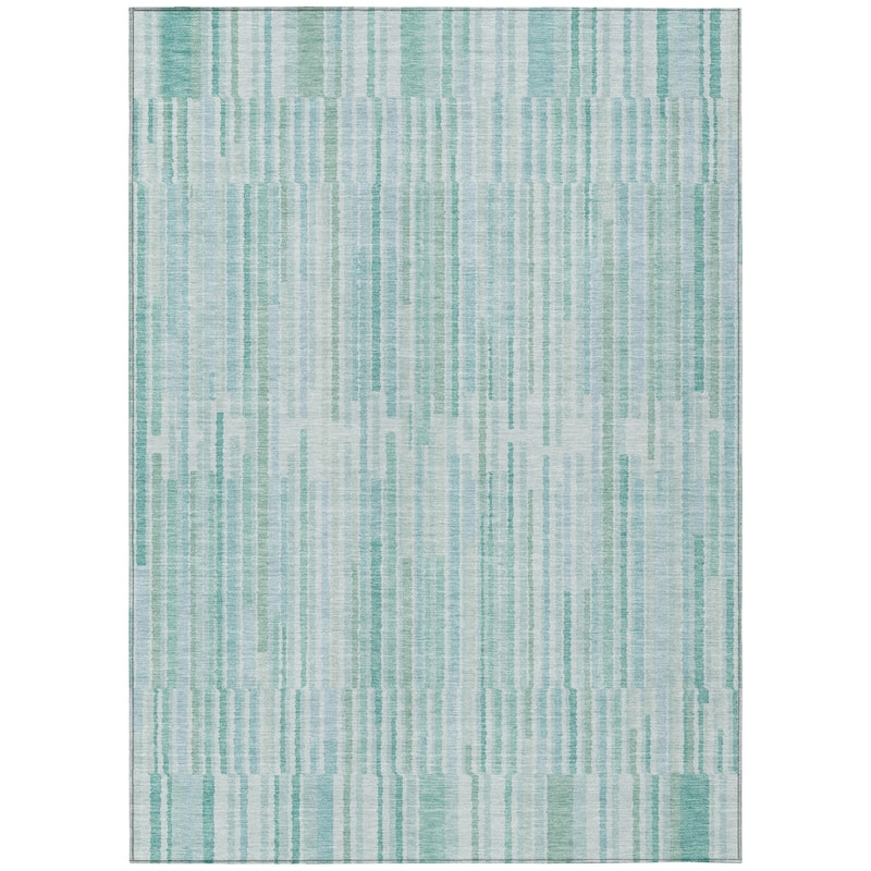 HomeRoots Striped Transitional Rectangle Outdoor Rug