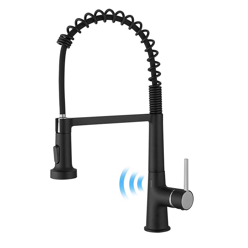 Touchless Matte Black Pull Down Kitchen Faucet with Accessories