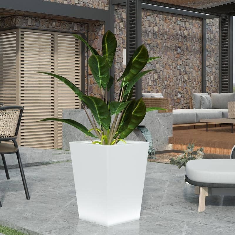 Mixoy Changing Colors LED Lighting Flower Pot,Rechargeable Light Up Cordless Outdoor Furniture for Party,Ambiance LED Furniture