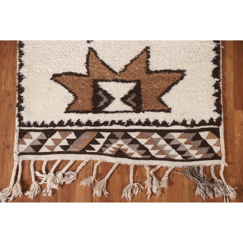 Tribal Anatolian Runner Rug Handmade Turkish Wool Carpet - 3'5"x 12'9"