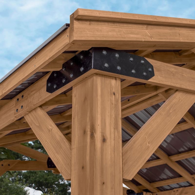 Backyard Discovery Norwood 10x10' Cedar Wood Gazebo with Steel Roof