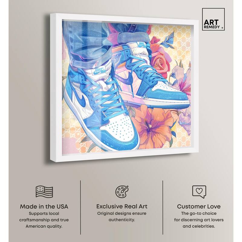 Sneakers in Bloom Shadowbox by Art Remedy